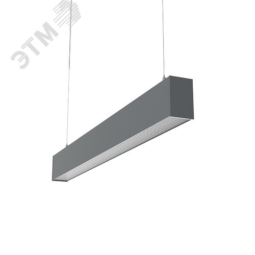 Светильник светодиодный X-line 1 м 30 Вт одиночный подвесной 1003x63x100 мм IP40 RAL7045 серый муар Tunable White (3000-6500K) с рассеивателем PRISM с декоративным проводом 2 м и комплектом подвесов 2 м диммируемый по протоколу DALI - фото 1