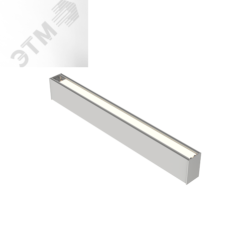 Светильник светодиодный X-line 1 м 20 Вт Up&Down одиночный подвесной 1003x63x100 мм IP40 RAL9003 белый муар Tunable White (3000-6500K) с рассеивателем OPAL с декоративным проводом 2 м и комплектом подвесов 2 м диммируемый по протоколу DALI - фото 1