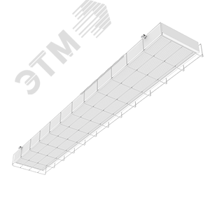Светильник светодиодный ДПО-60Вт IP40 7200Лм 4000КS270 2.0 спортивный для образовательных учреждений накладной 1200х212х70мм белый с призматическим рассеивателем с защитной решеткой V1-E0-00066-01PR0-4006040 Вартон - превью 2
