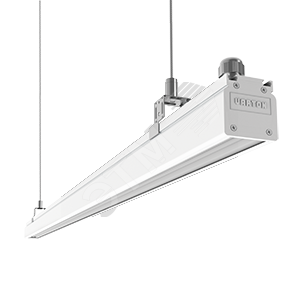 Светильник светодиодный Mercury Mall IP54 1450x54x58мм опал 52W 4000К аварийный автономный постоянного действия Teletest белый RAL9003