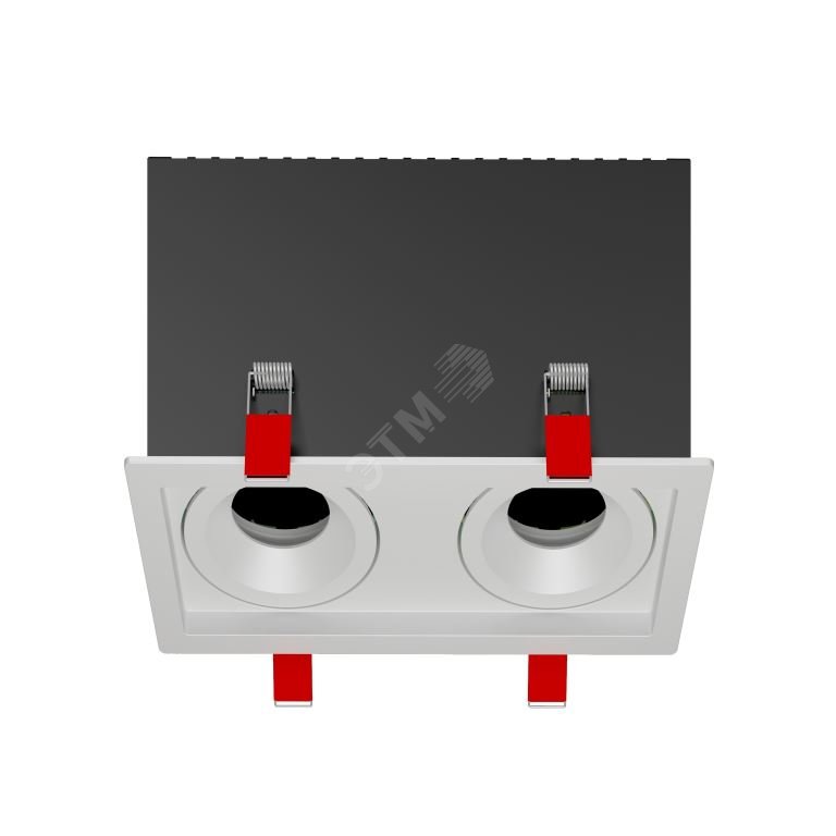 Рамка для модульного светильника FLEX 50 12 двойная встраиваемая 110х220х130мм RAL9010 поворотная