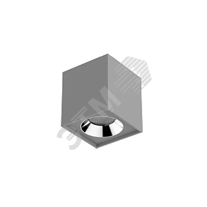 Светильник светодиодный ДПО-12Вт IP20 1300Лм 4000К DL-02 Cube серый матовый ВАРТОН V1-R0-H0360-20000-2001240 Вартон - превью