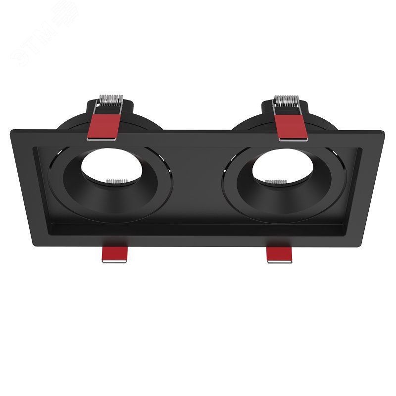 Рамка для модульного светильника FLEX 50 11 двойная встраиваемая 110х220х55мм RAL9005 черный муар поворотная