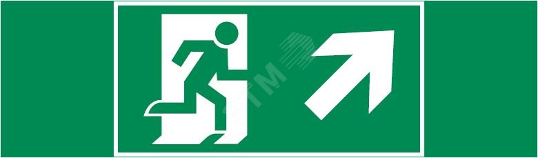 Изображение товара Пиктограмма ФИГУРА / СТРЕЛКА ВПРАВО ВВЕРХ 310х90мм для аварийно-эвакуационного светильника