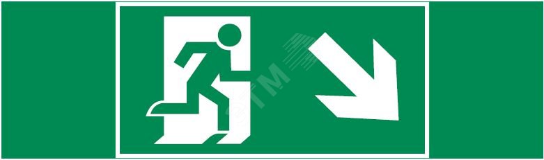 Пиктограмма ФИГУРА / СТРЕЛКА ВПРАВО ВНИЗ 310х90мм для аварийно-эвакуационного светильника Basic IP65