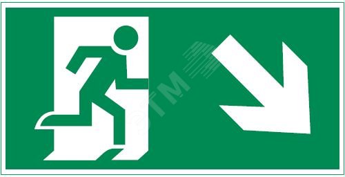 Пиктограмма ФИГУРА/СТРЕЛКА ВПРАВО ВНИЗ 180х90мм для аварийно-эвакуационного светильника Compact