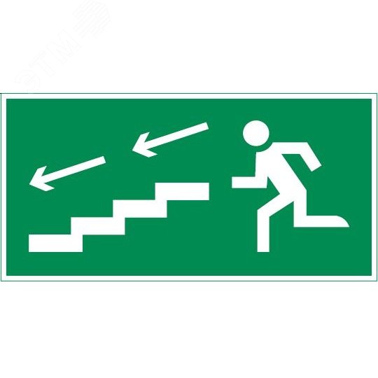 Изображение товара Пиктограмма ПО ЛЕСТНИЦЕ ВНИЗ ВЛЕВО 180х90мм для аварийно-эвакуационного светильника Compact