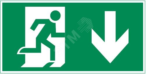 Пиктограмма ФИГУРА/СТРЕЛКА ВНИЗ 180х90мм для аварийно-эвакуационного светильника Compact
