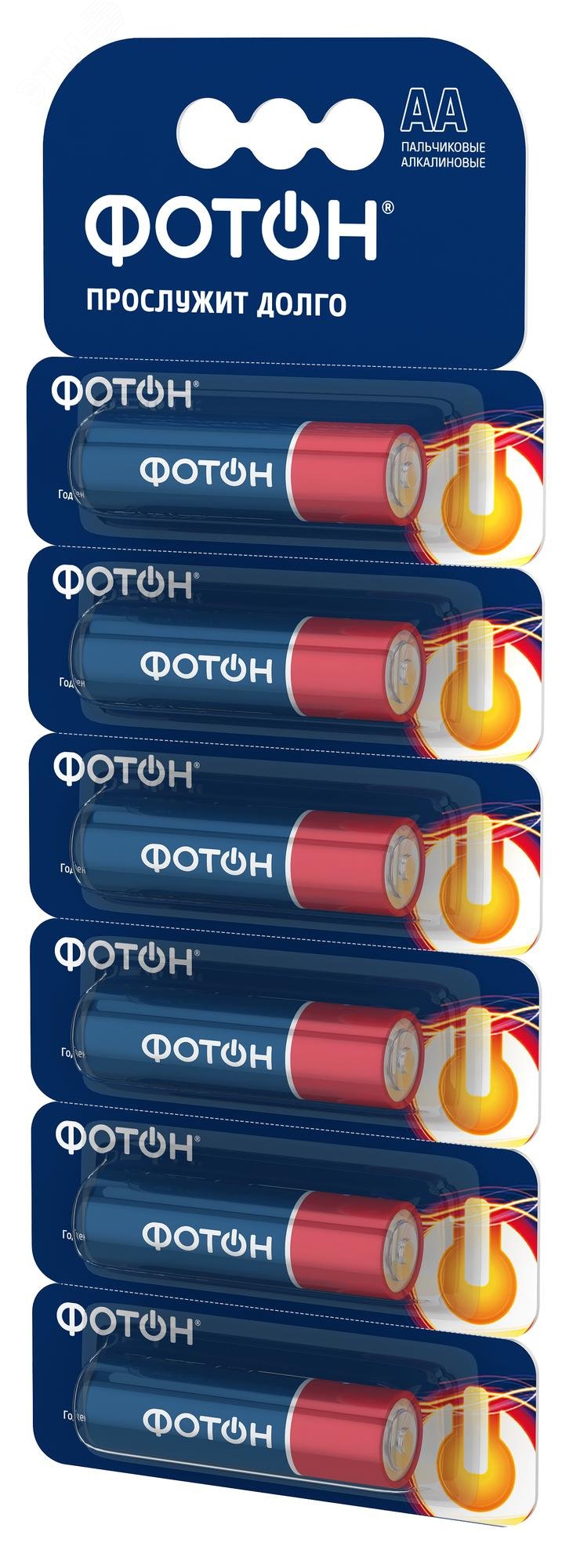 Изображение товара Элемент питания ФОТОН LR6 BP1 AA щелочные батарейки 6 шт в упаковке
