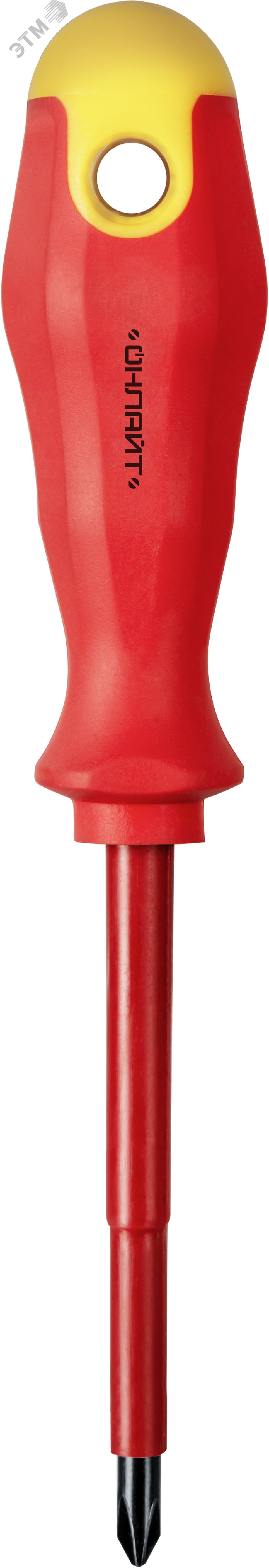 Изображение товара Диэлектрическая отвертка Онлайт с изолированным жалом PH2 100 мм для электромонтажа