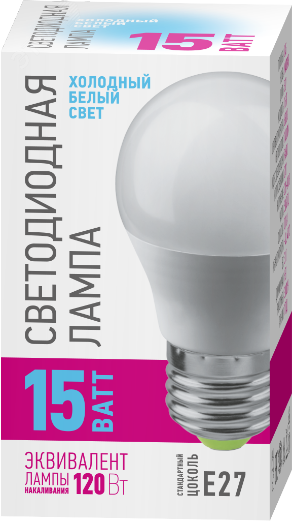 Изображение товара Лампа светодиодная 15 Вт OLL-G45-15-230-6.5K-E27-PROMO (шт)