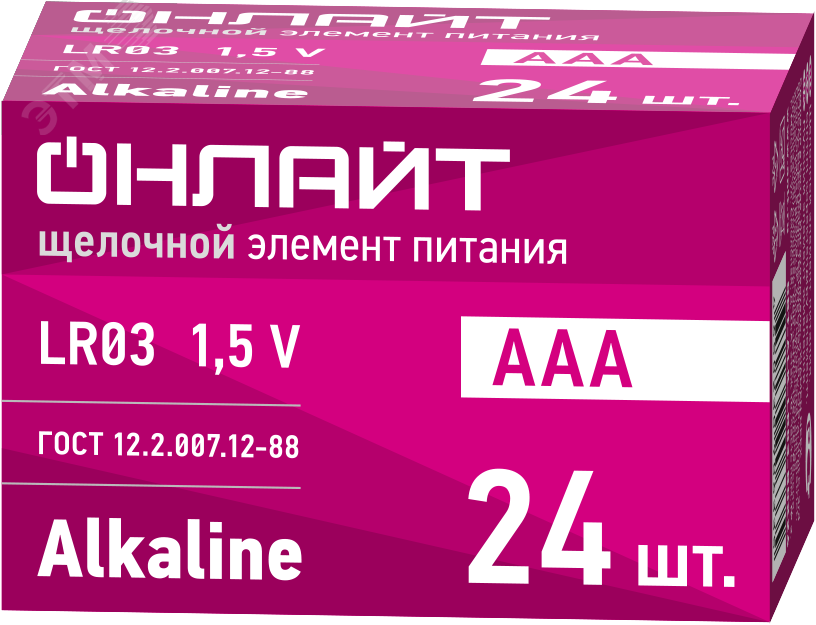 Изображение товара Батарейка OBT-ALK-LR03-BOX24 (шт)