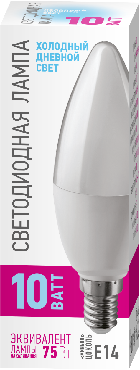 Лампа светодиодная 10 Вт OLL-C37-10-230-6.5K-E14-PROMO