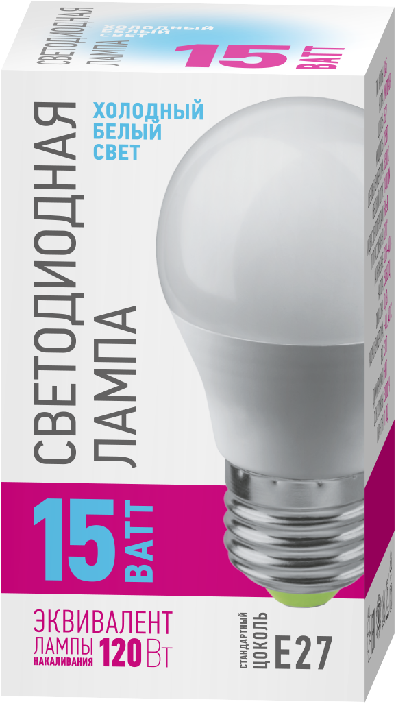 Лампа светодиодная 15 Вт OLL-G45-15-230-6.5K-E27-PROMO