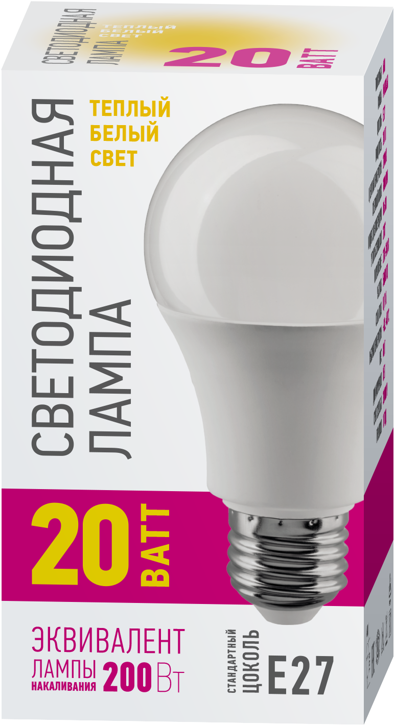 Лампа светодиодная 20 Вт OLL-A60-20-230-2.7K-E27-PROMO