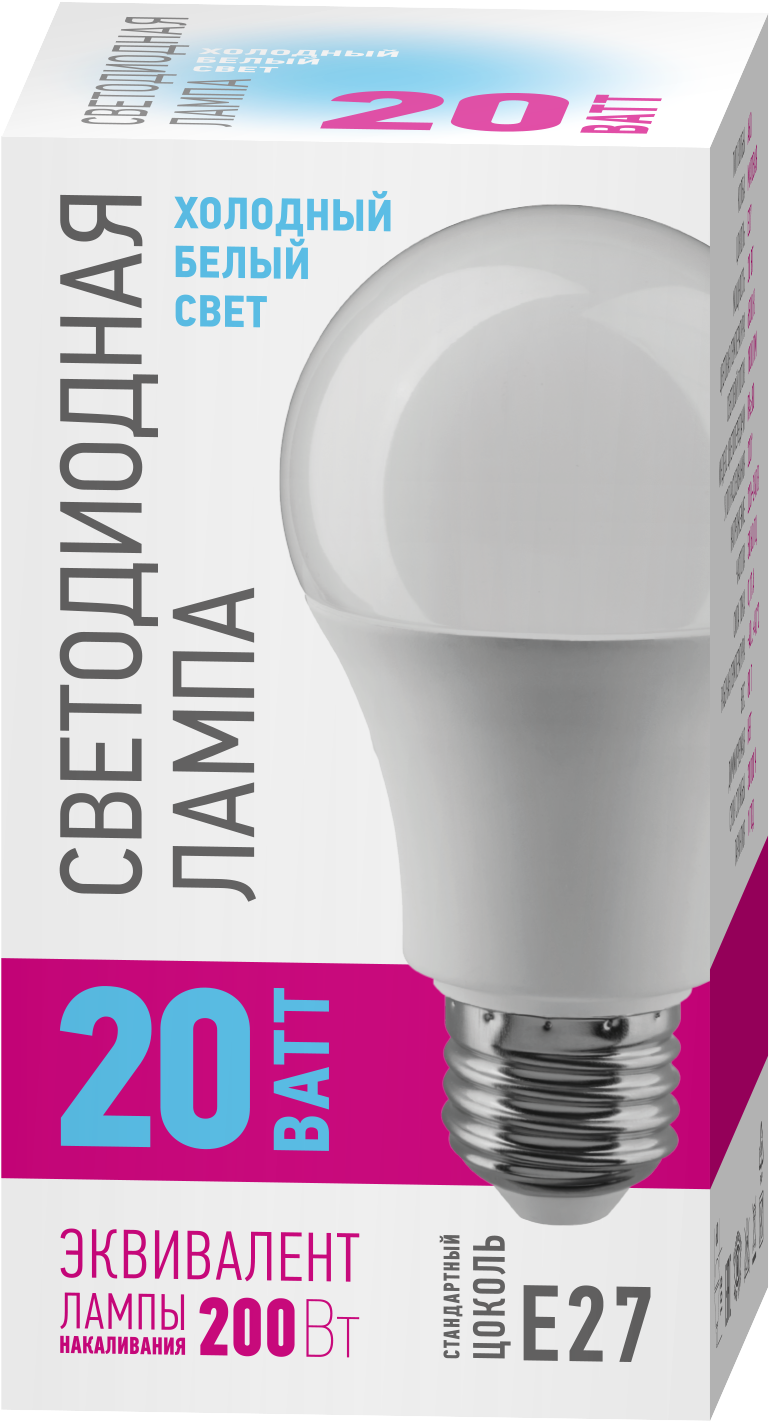 Лампа светодиодная 20 Вт OLL-A60-20-230-6.5K-E27-PROMO