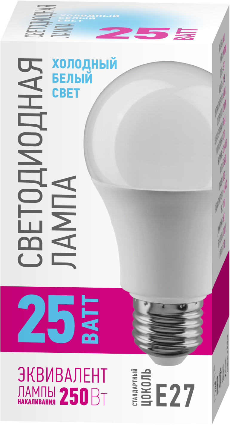 Лампа светодиодная 25 Вт OLL-A60-25-230-6.5K-E27-PROMO