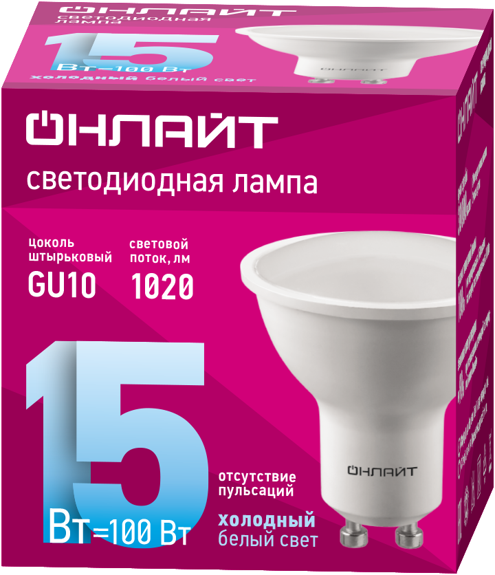 Лампа светодиодная 15 Вт OLL-PAR16-15-230-6.5K-GU10