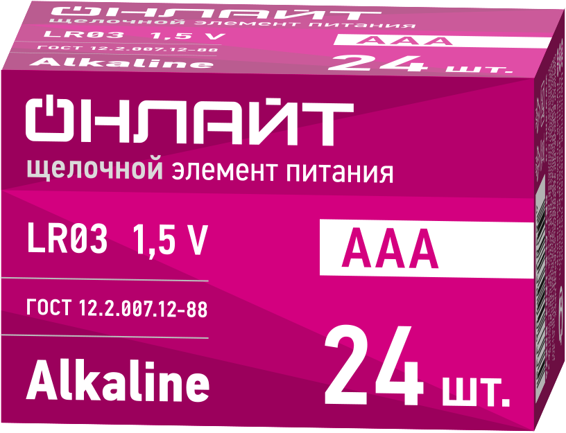 Батарейка OBT-ALK-LR03-BOX24