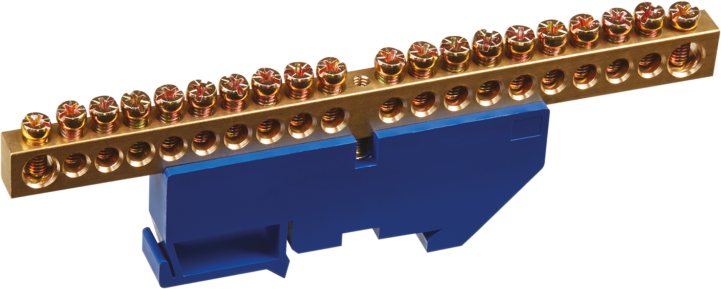 Шина «N» нулевая на DIN-изоляторе синий OBB-M812-20D-B