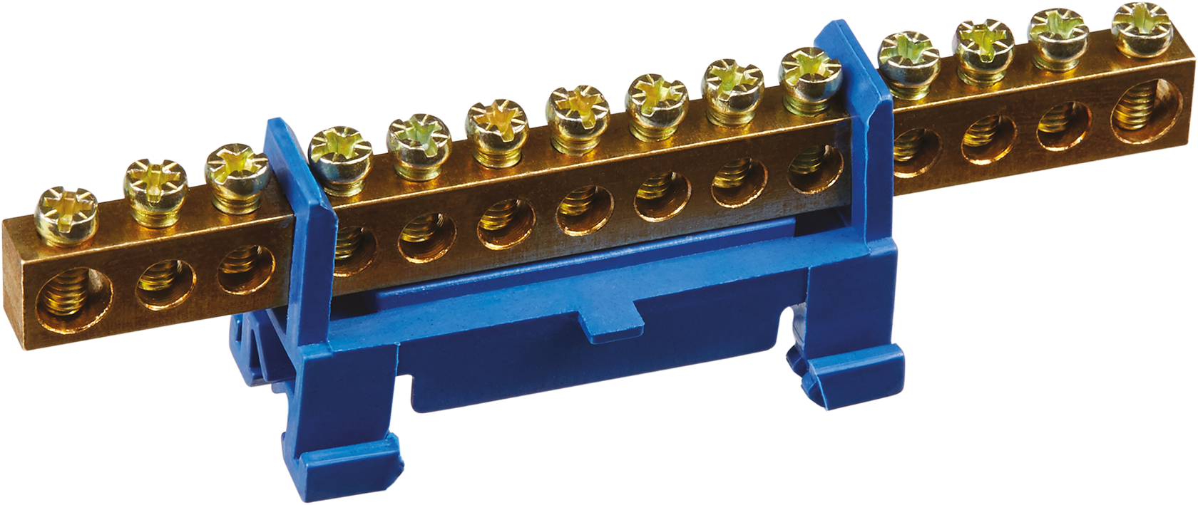 Шина «N» нулевая на DIN-изоляторе типа «Стойка» синий OBB-M69-14P-B