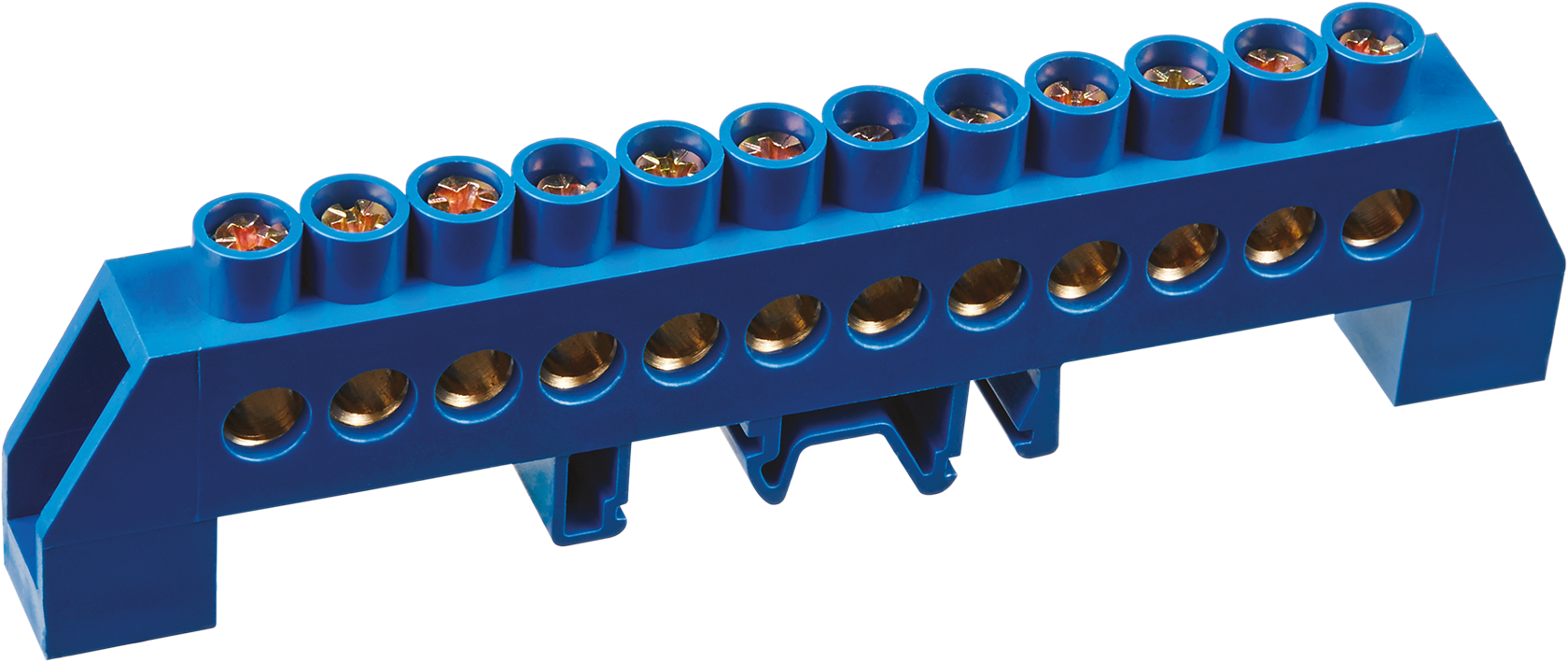 Шина «N» нулевая в комбинированном DIN-изоляторе типа «Стойка» синий OBB-I812-12DP-B