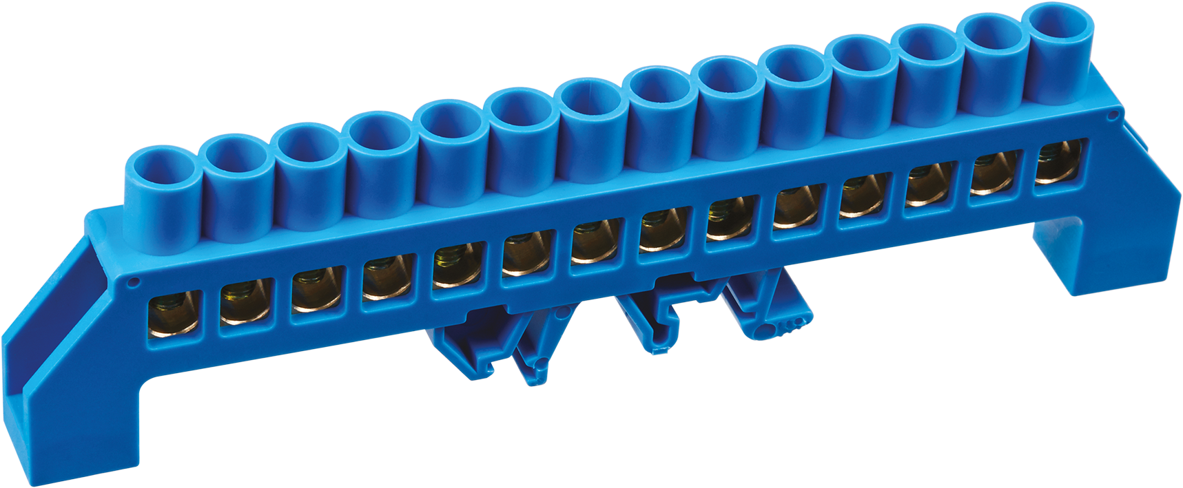 Шина «N» нулевая в комбинированном DIN-изоляторе типа «Стойка» синий OBB-I812-14DP-B