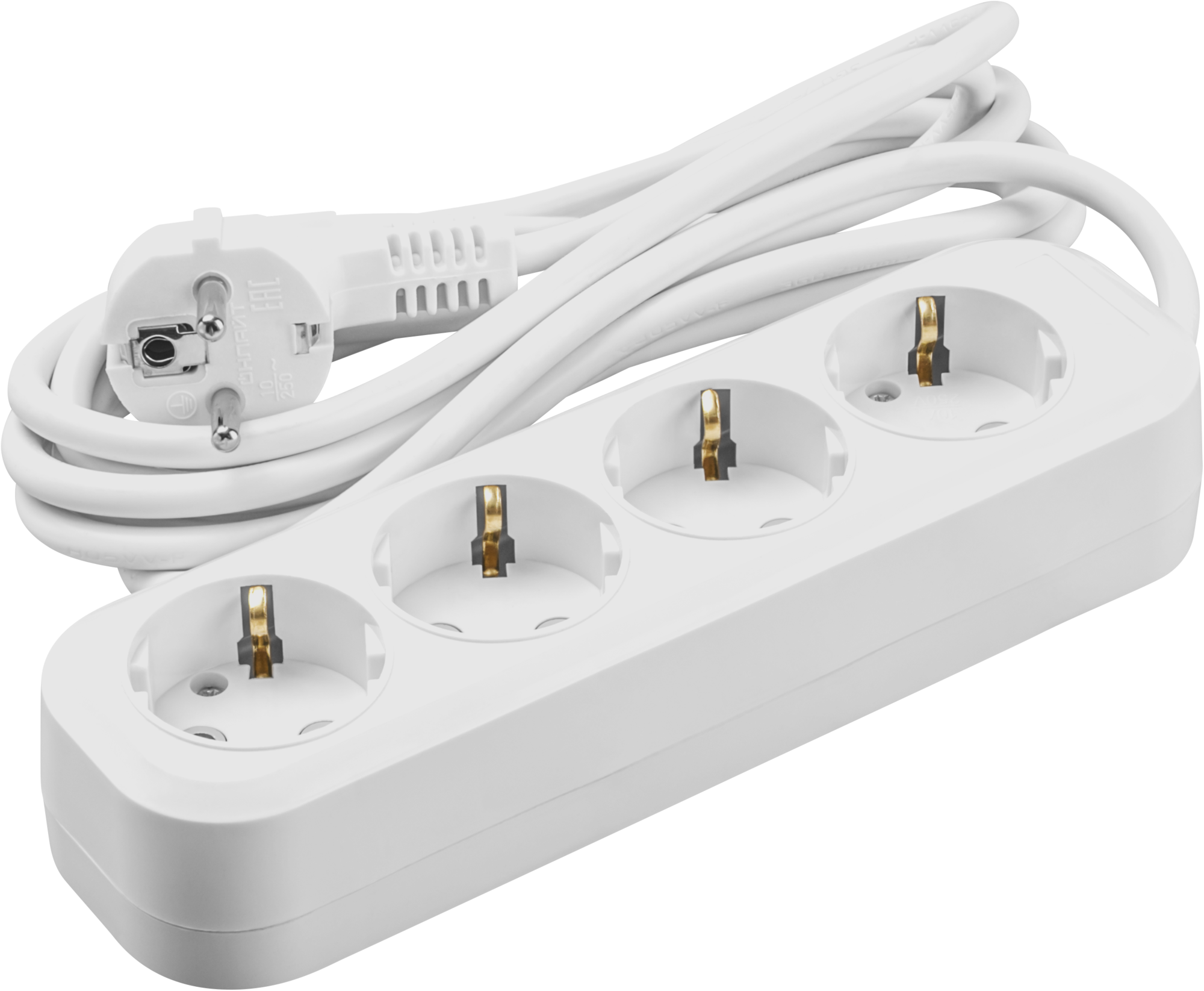 Удлинитель бытовой OPE-S-04-200-E-3x1 с заземлением 4 розетки 2м ПВС 3х1 3500Вт