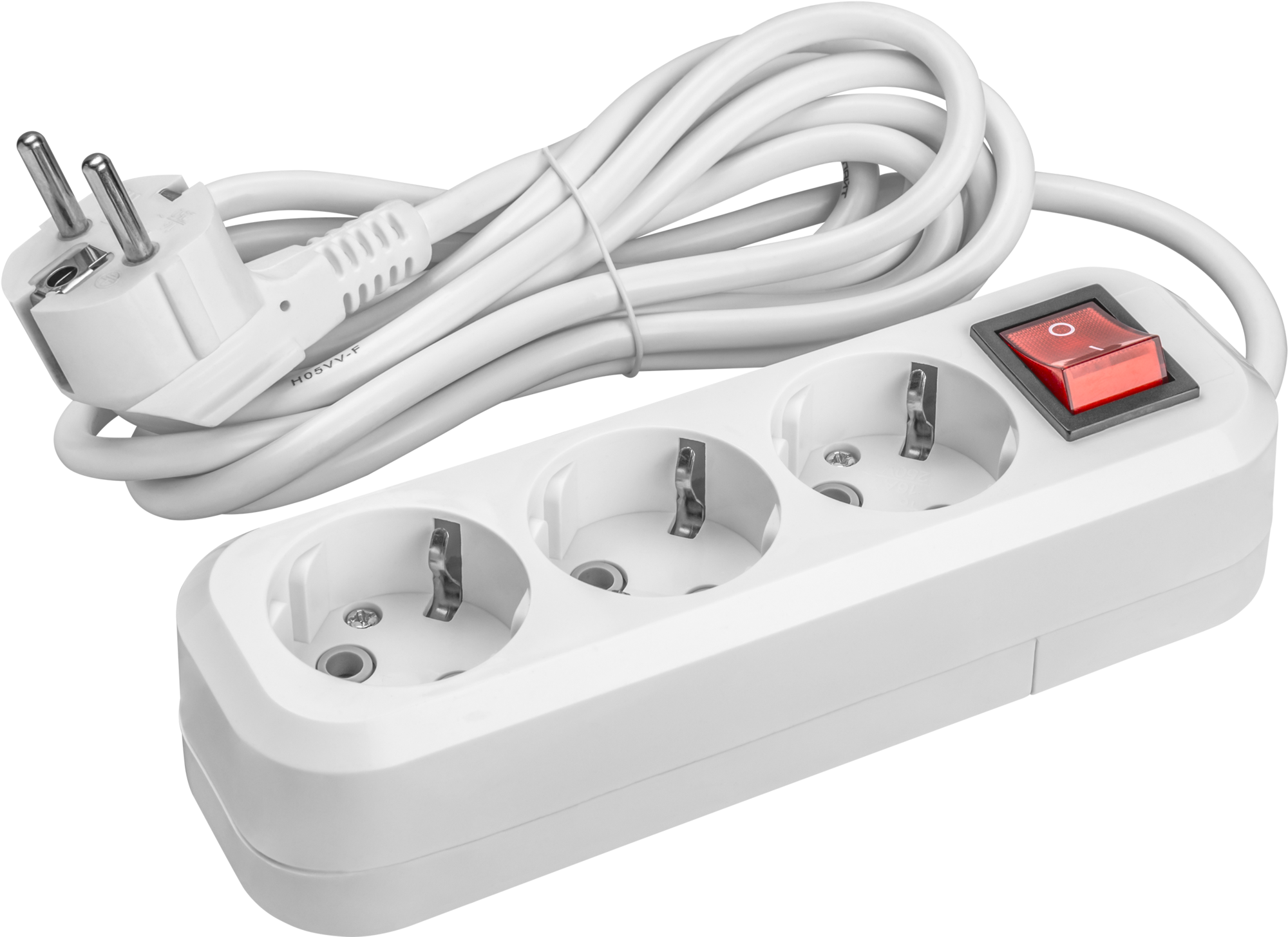 Удлинитель бытовой OPE-S-03-700-ESC-3x1 с заземлением с выключателем 3 розетки 7м ПВС 3х1 3500Вт