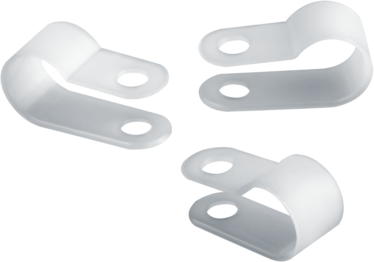 Скоба нейлоновая под винт 6мм белая OCC-06-100-WH (100 шт)