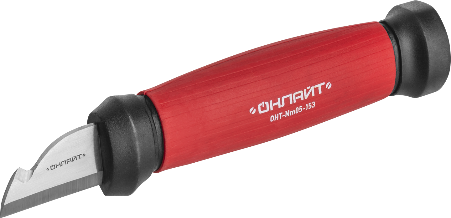 Нож ОНЛАЙТ 90 176 OHT-Nm05-153 (монтерский с выемкой, 153 мм)