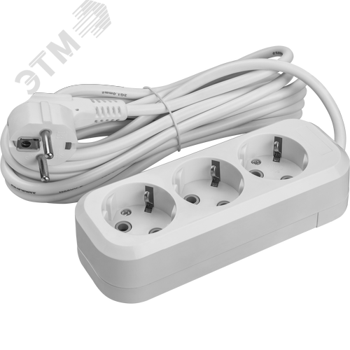 Изображение товара Удлинитель бытовой OPE-S-03-1000-E-3x1 с заземлением 3 розетки 10м ПВС 3х1 3500 Вт (шт)