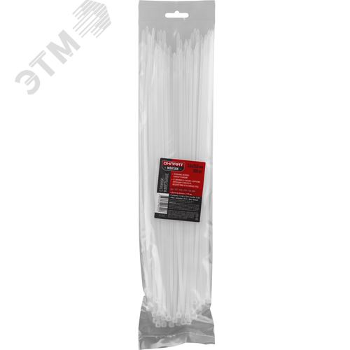 Хомут 350х3,6 мм нейлон белый ОНЛАЙТ (100 шт в упак) - фото 2