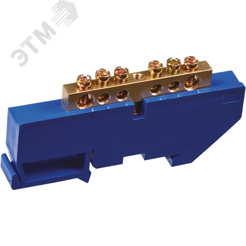 Шина «N» нулевая на DIN-изоляторе синий OBB-M69-6D-B - фото 1
