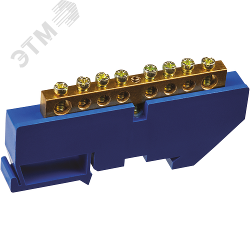 Шина «N» нулевая на DIN-изоляторе синий OBB-M69-8D-B - фото 1