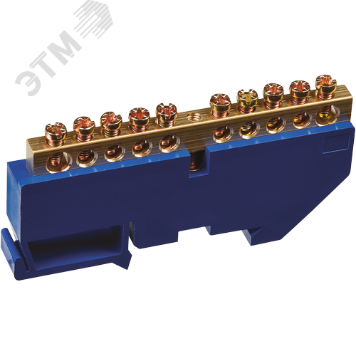 Шина «N» нулевая на DIN-изоляторе синий OBB-M69-10D-B - фото 1