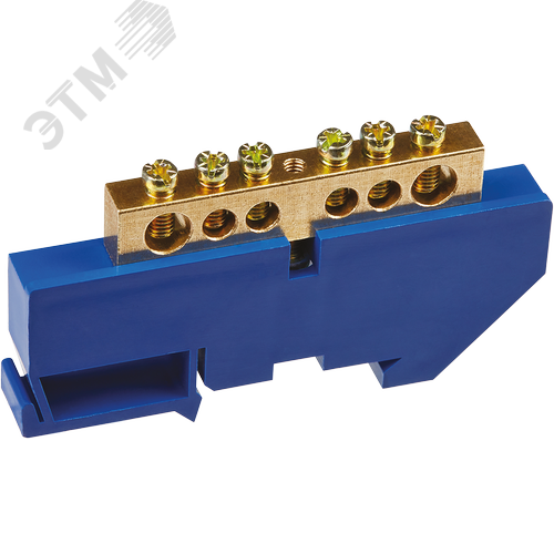 Шина «N» нулевая на DIN-изоляторе синий OBB-M812-6D-B - фото 1