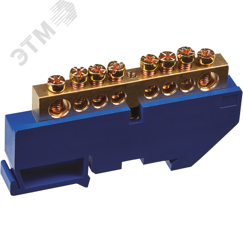 Шина «N» нулевая на DIN-изоляторе синий OBB-M812-8D-B - фото 1