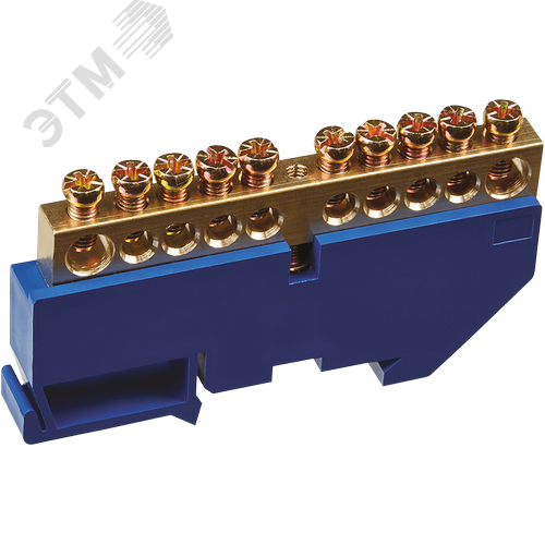 Шина «N» нулевая на DIN-изоляторе синий OBB-M812-10D-B - фото 1
