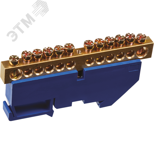 Шина «N» нулевая на DIN-изоляторе синий OBB-M812-12D-B - фото 1