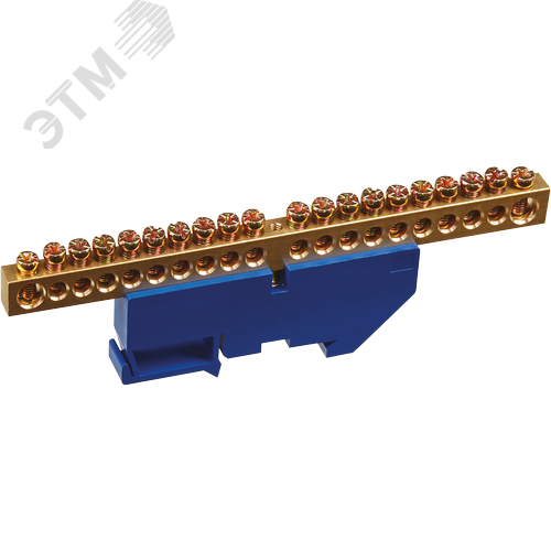 Шина «N» нулевая на DIN-изоляторе синий OBB-M812-20D-B - фото 1