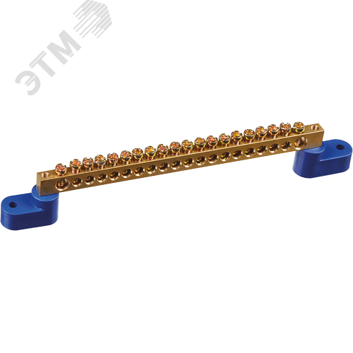 Шина «N» нулевая на двух угловых изоляторах синий OBB-M69-20C2-B - фото 1