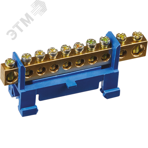 Шина «N» нулевая на DIN-изоляторе типа «Стойка» синий OBB-M69-10P-B - фото 1