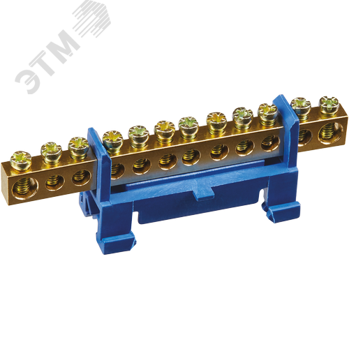 Шина «N» нулевая на DIN-изоляторе типа «Стойка» синий OBB-M69-12P-B - фото 1