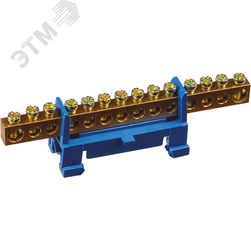 Шина «N» нулевая на DIN-изоляторе типа «Стойка» синий OBB-M69-14P-B - фото 1