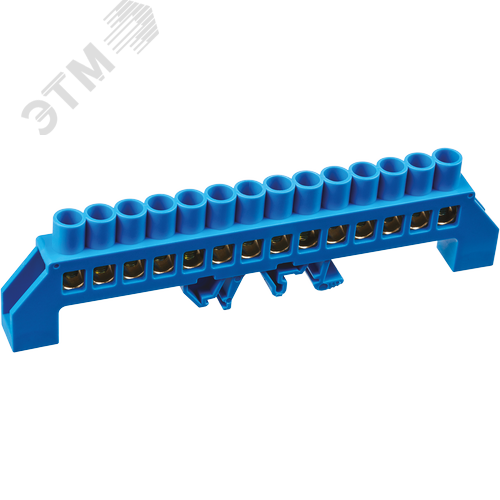 Шина «N» нулевая в комбинированном DIN-изоляторе типа «Стойка» синий OBB-I812-14DP-B - фото 1