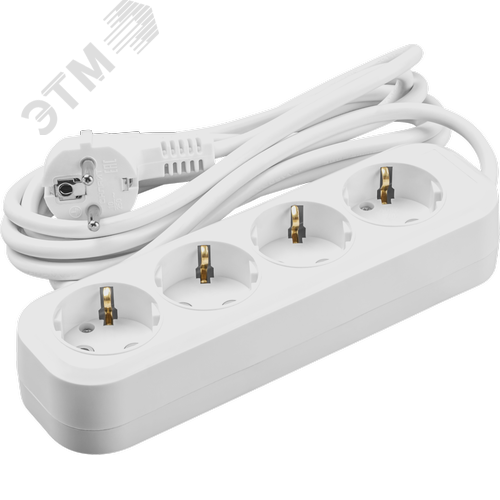 Удлинитель бытовой OPE-S-04-200-E-3x1 с заземлением 4 розетки 2м ПВС 3х1 3500Вт - фото 1