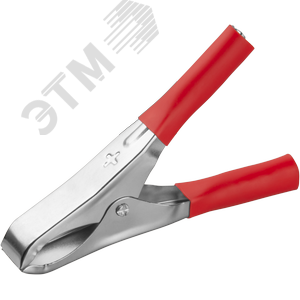 Изображение товара Зажим ОНЛАЙТ 90 180 OAC-15A-75-R25 (крокодил, крас, 15 А, упаковка 25шт) (упак)