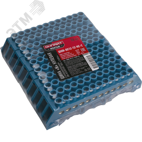 Шина «N» нулевая в комбинированном DIN-изоляторе типа «Стойка» синий OBB-I812-12DP-B - фото 2