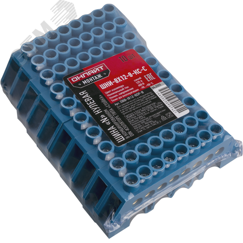 Шина «N» нулевая в комбинированном DIN-изоляторе типа «Стойка» синий OBB-I812-8DP-B - фото 2